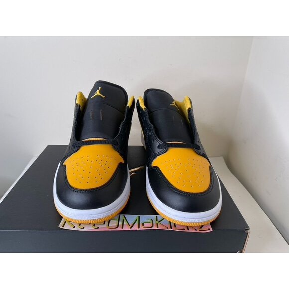 Jordan 1 Low Black Yellow Ochre Mens Sizes 553558 072 - Picture 2 of 6